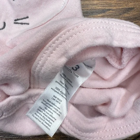 Carter's pink cat onesies bodysuits pants hat baby girl size 0-3 months bundle - Picture 7 of 8